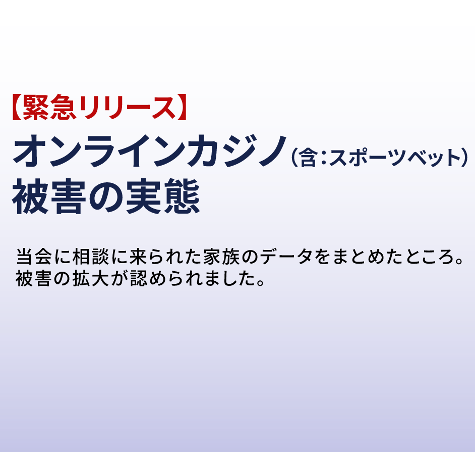ギャンブル依存症と オンラインカジノ（含：スポーツベット）被害の実態 2024.04.12
